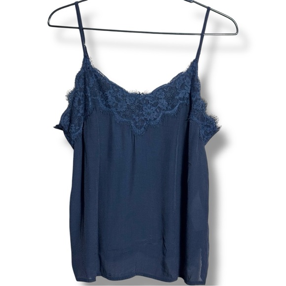 Abercrombie & Fitch Lightweight Relaxed Fit Black Lace Tank Top Camisole - Picture 4 of 16